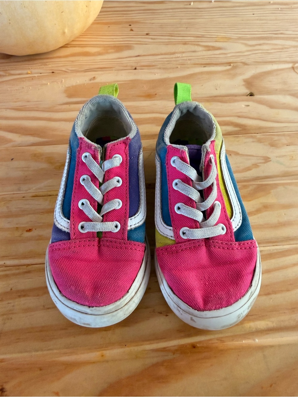 Vans Kids Pink, Blue, Yellow & Green Canvas Sneakers